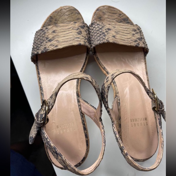 stuart weitzman snakeskin wedges size 9 - Picture 5 of 6